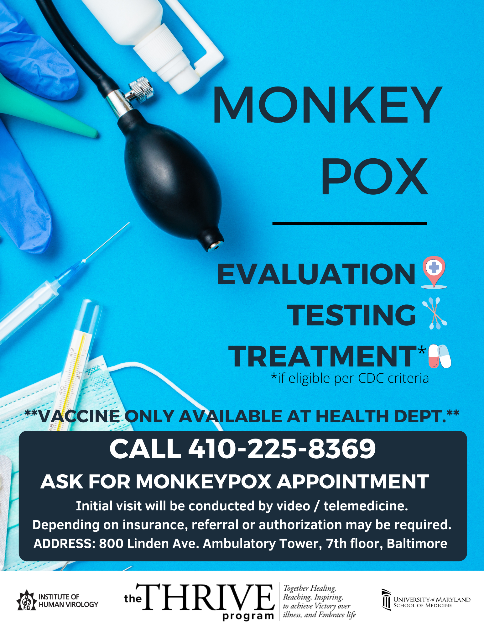 Ad for how to get an appointment for monkeypox
